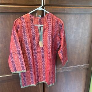 Seasons Brand Elegant Red Printed Kurta